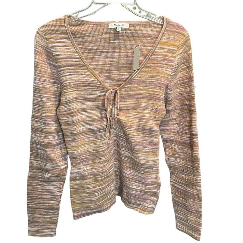Madewell Space Dye V-Neck Sweater - Mahogany - Size XL -‎ NWT